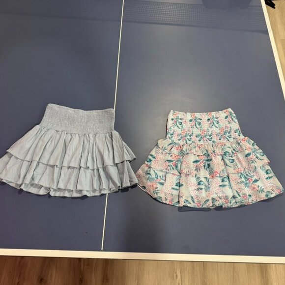 Floral and light blue ruffle skirts, Aqua and Shein, size girls M - Picture 1 of 4